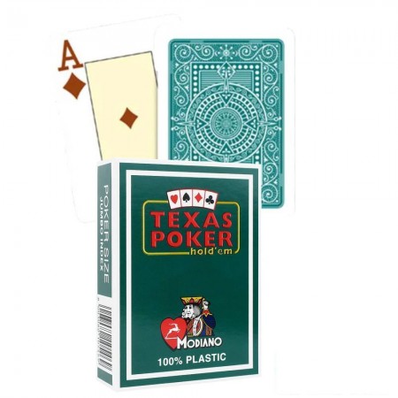Texas Poker Hold Em žaidimo kortos (tamsiai žalios) Modiano